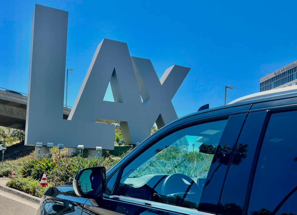 Black Escalade Entering LAX Airport